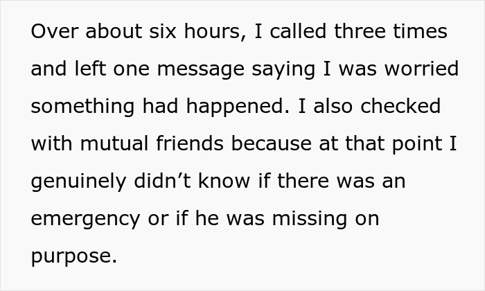 Screenshot of paragraph about calling friends and worry after man breaks off engagement Screenshot of paragraph about calling friends and worry after man breaks off engagement