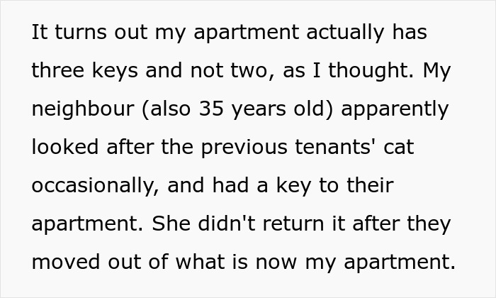 Text describing a man noticing strange things in his apartment and discovering a creepy truth behind it.