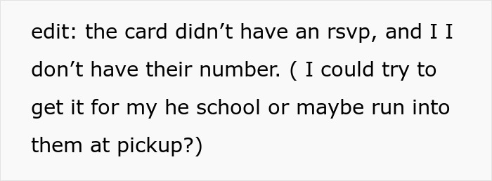 Forum screenshot about RSVP confusion - parent wonders daughter attend birthday, black text on white background Forum screenshot about RSVP confusion - parent wonders daughter attend birthday, black text on white background