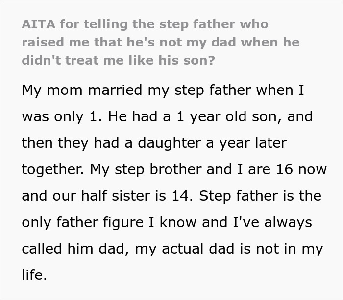 Teen calls out stepdad for ignoring him while mom defends stepdad as 95 percent dad and urges to let it go. Teen calls out stepdad for ignoring him while mom defends stepdad as 95 percent dad and urges to let it go.