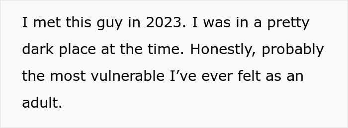 Text saying a 25-year-old mom shares her vulnerable story after meeting her 52-year-old partner, seeking an escape. Text saying a 25-year-old mom shares her vulnerable story after meeting her 52-year-old partner, seeking an escape.