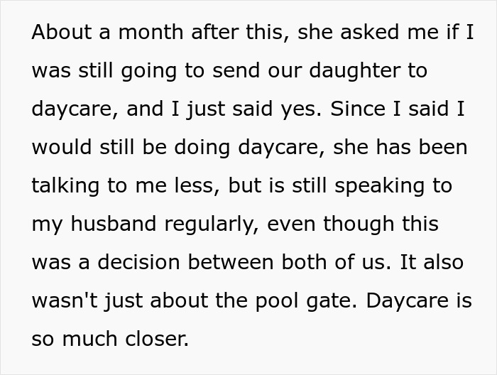 Text about a parent deciding on daycare after conflicts with in-laws over grandchild’s safety and babysitting trust. Text about a parent deciding on daycare after conflicts with in-laws over grandchild’s safety and babysitting trust.