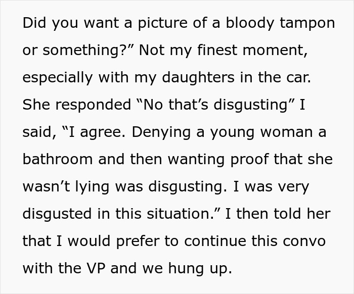 Alt text: Mom struggles to contain her rage after teacher ignores daughter's emergency and denies bathroom access. Alt text: Mom struggles to contain her rage after teacher ignores daughter's emergency and denies bathroom access.