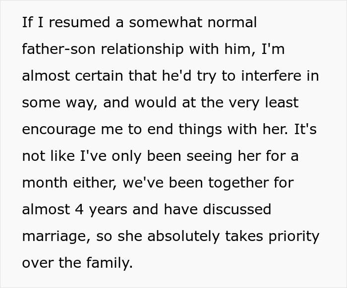 Text excerpt discussing family forgiveness and tension surrounding a man who beat his brother five years ago.