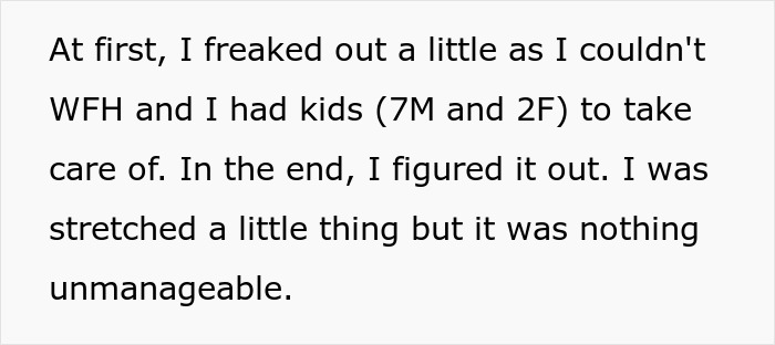 Guy embarrasses wife: screenshot of text about freaking out, WFH and caring for kids aged 7M and 2F Guy embarrasses wife: screenshot of text about freaking out, WFH and caring for kids aged 7M and 2F