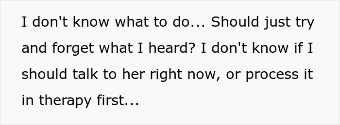 Text showing a man snooping on his wife's conversation with her sister, feeling devastated after learning about her infidelity.