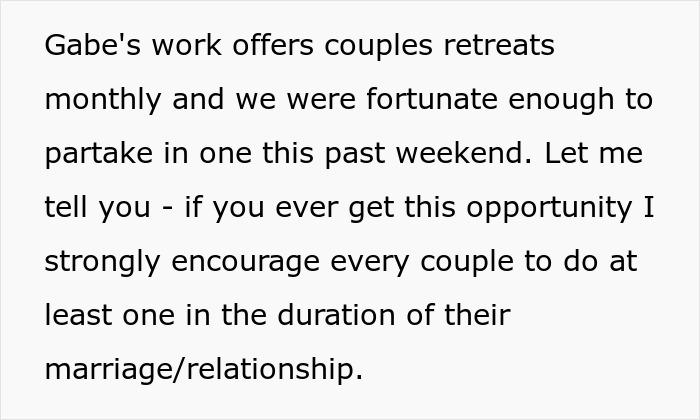 Text excerpt about couples retreats emphasizing the importance of attending at least one during a marriage or relationship.