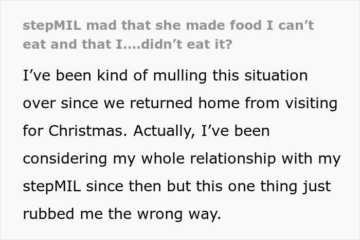 Text post about a pregnant woman upset over expired food in her pantry from 1999 and conflicts with her stepMIL. Text post about a pregnant woman upset over expired food in her pantry from 1999 and conflicts with her stepMIL.