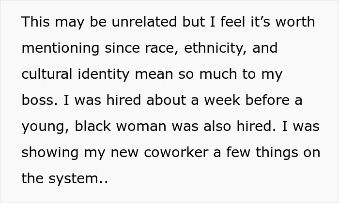 Text about bullied employee nitpicked by boss daily, highlighting ethnicity and workplace cultural identity issues. Text about bullied employee nitpicked by boss daily, highlighting ethnicity and workplace cultural identity issues.