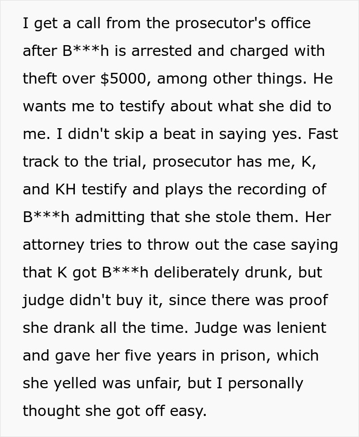 Man gets revenge on coworker who caused him to be fired, leading to a legal trial and prison sentence.
