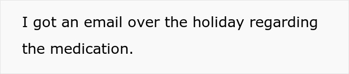 Text image stating a parent refusing to make their twins less similar despite school requests regarding medication.