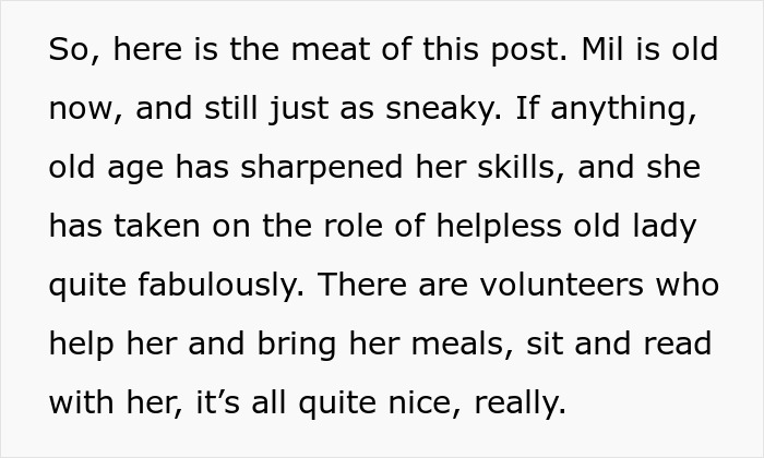 Text excerpt explaining how the MIL remains sneaky and plays the long game despite old age.