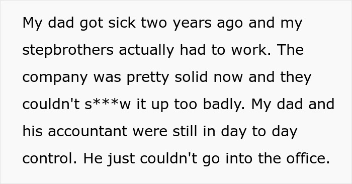Text excerpt discussing family dynamics and challenges when emptying father's estate during illness and estate management issues. Text excerpt discussing family dynamics and challenges when emptying father's estate during illness and estate management issues.