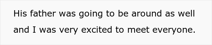 Text excerpt showing a statement about a father and excitement to meet everyone, related to a guy laughing at how he bullied another guy as a teen. Text excerpt showing a statement about a father and excitement to meet everyone, related to a guy laughing at how he bullied another guy as a teen.