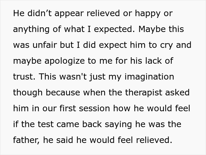 Man frustrated after paternity test demand for 3-year-old son, rejecting wife's suggestion of therapy instead. Man frustrated after paternity test demand for 3-year-old son, rejecting wife's suggestion of therapy instead.