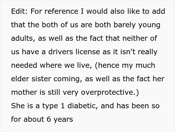 Woman mad at friend for taking walking trip without warning knowing she&rsquo;s diabetic and unprepared.