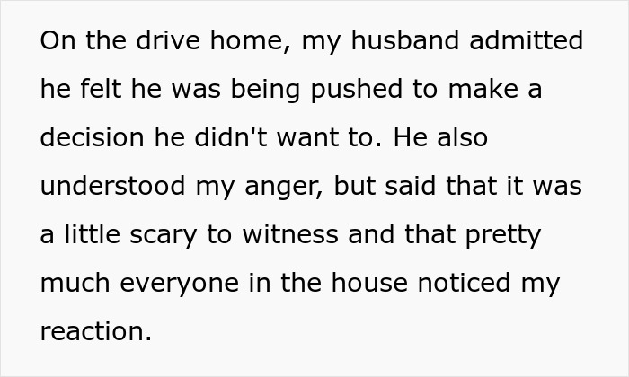 Text excerpt describing a husband's feelings and a wife's anger during a tense situation with a SIL holding couple hostage. Text excerpt describing a husband's feelings and a wife's anger during a tense situation with a SIL holding couple hostage.