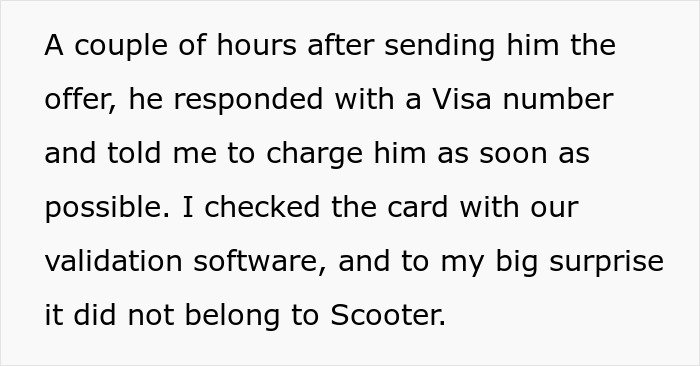 Scammer trying $2k laundering attempt caught by hotel receptionist using validation software to check card details. Scammer trying $2k laundering attempt caught by hotel receptionist using validation software to check card details.