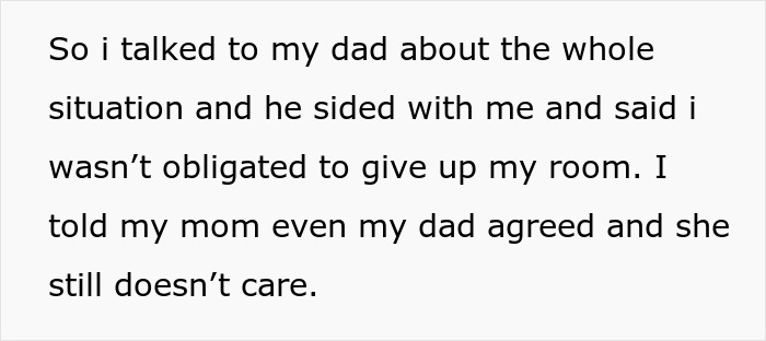 Text message discussing a teen accused of crushing half-sister&rsquo;s dreams by refusing her Christmas wish.