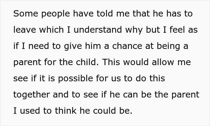 Alt text: Concerned pregnant wife worries about co-parenting with bipolar guy who left her for a young lover.