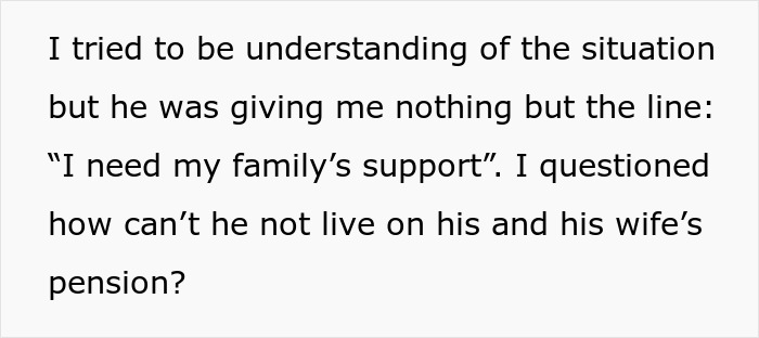 Text excerpt about an entitled uncle expecting family support as a retirement plan, causing conflict with his niece.