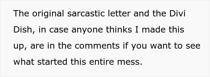 Sarcastic letter excerpt explaining the start of a restaurant incident leading to a hilarious pitch and patent.