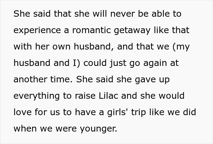 Text excerpt about a woman demanding friend kick her husband out of a romantic getaway for her to come instead. Text excerpt about a woman demanding friend kick her husband out of a romantic getaway for her to come instead.
