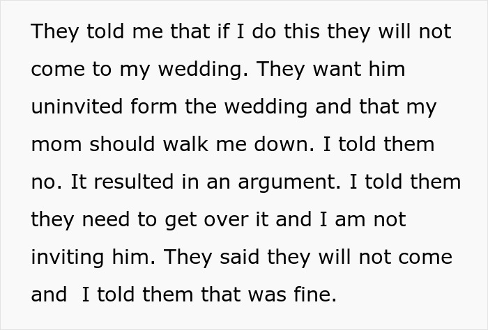 Mom's Plan To Control Her Daughter's Wedding By Forcing Her To Uninvite Her Dad Backfires Horribly