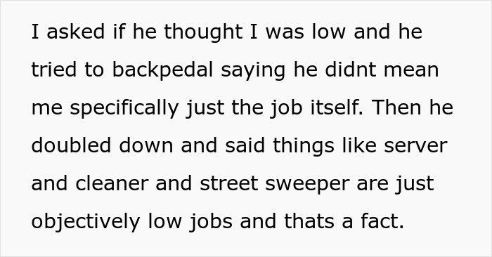 Unemployed guy arguing in text post calling server, cleaner and street sweeper low jobs, insulting friend paying his bills Unemployed guy arguing in text post calling server, cleaner and street sweeper low jobs, insulting friend paying his bills