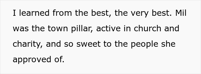Text on a white background describing a MIL active in church and charity, illustrating the long game played by DIL.