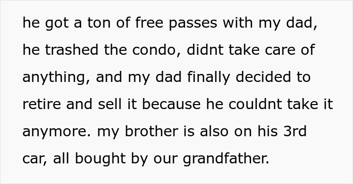 Text excerpt highlighting entitled behavior and mistreatment linked to mental issues causing family conflict and removal.