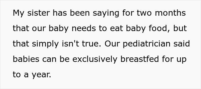 Childless Sis Keeps Lecturing Man About Baby Food, Livid When He “Mansplains” Breastfeeding To Her