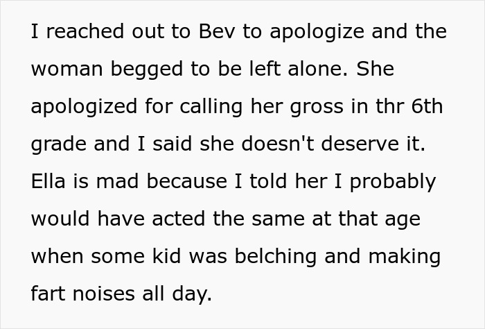 Text excerpt about fianc&eacute;e&rsquo;s obsession with her bully and stalking causing relationship issues, with apology mentioned.