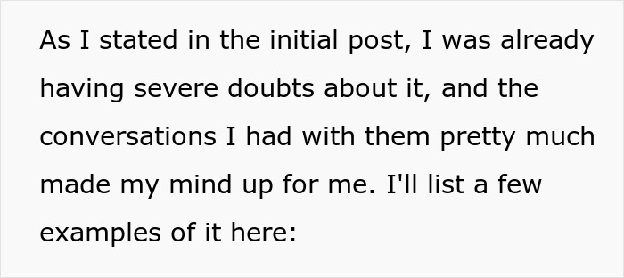 Text excerpt discussing a family’s decision to forgive a man for beating his brother five years ago and their tone in the matter.