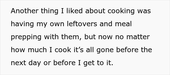 Text about cooking and meal prepping with a focus on mom boyfriend food drama involving leftovers disappearing quickly. Text about cooking and meal prepping with a focus on mom boyfriend food drama involving leftovers disappearing quickly.