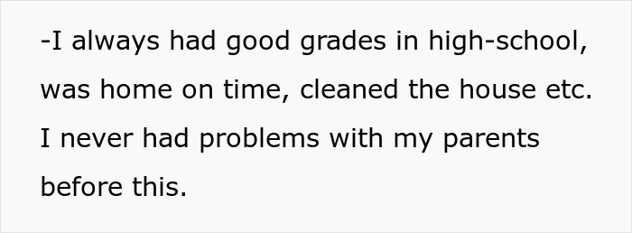 Text excerpt expressing past good behavior and no prior problems with parents before a significant event 15 years ago. Text excerpt expressing past good behavior and no prior problems with parents before a significant event 15 years ago.