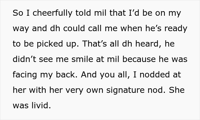 Screenshot of text describing a daughter-in-law playing the long game against her mother-in-law by rearranging furniture.