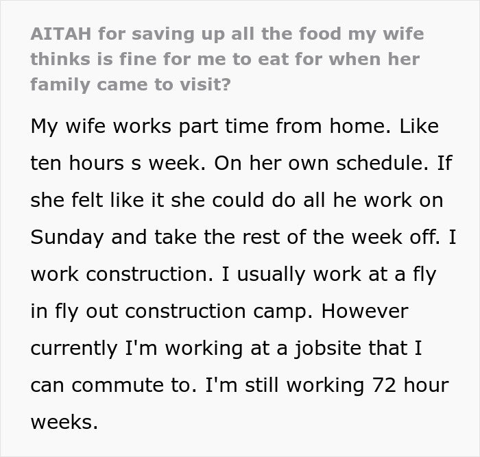 Text excerpt from a post describing a wife furious after husband embarrasses her in front of her parents. Text excerpt from a post describing a wife furious after husband embarrasses her in front of her parents.