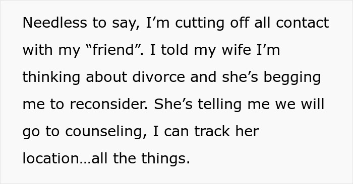 Text excerpt about a man debating divorce after his wife&rsquo;s validation seeking behavior almost wrecked their lives.