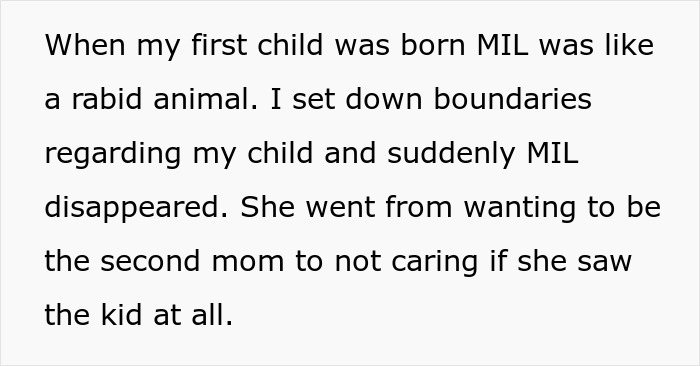 Alt text: Example text showing how lying MIL is ruining family relationships by setting boundaries around a child and causing distance. Alt text: Example text showing how lying MIL is ruining family relationships by setting boundaries around a child and causing distance.