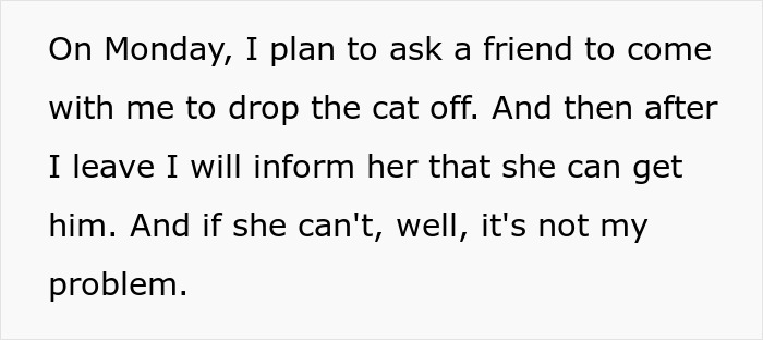 Text excerpt describing a woman planning to ask a friend for help during surgery recovery, highlighting issues with a filthy house and excessive car use.