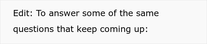 Text image with an edit note addressing recurring questions about a woman&rsquo;s friend staying during surgery recovery.