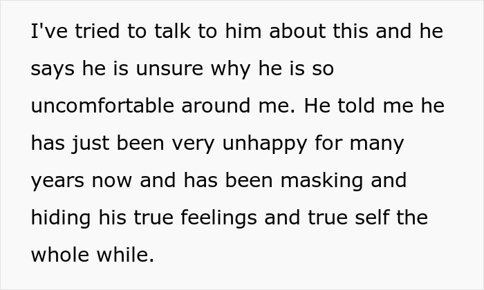 Text about a bipolar guy unhappy and masking true feelings while his pregnant wife worries about co-parenting challenges. Text about a bipolar guy unhappy and masking true feelings while his pregnant wife worries about co-parenting challenges.