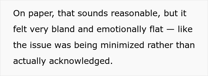 Text excerpt showing a man’s explanation for failing to buy his girlfriend any Christmas presents, minimizing the issue. Text excerpt showing a man’s explanation for failing to buy his girlfriend any Christmas presents, minimizing the issue.
