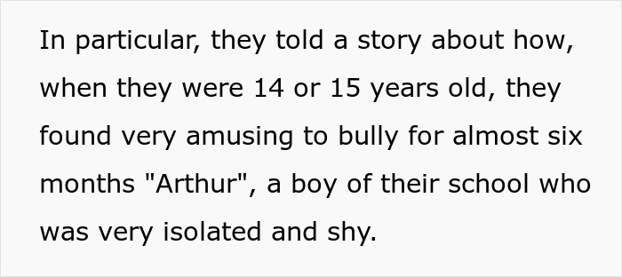 Text excerpt describing a teen boy recalling how he bullied another shy and isolated boy at school. Text excerpt describing a teen boy recalling how he bullied another shy and isolated boy at school.