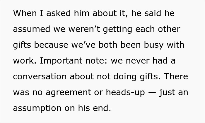 Man fails to buy Christmas presents for girlfriend, claiming the holiday unexpectedly snuck up on him without prior agreement. Man fails to buy Christmas presents for girlfriend, claiming the holiday unexpectedly snuck up on him without prior agreement.