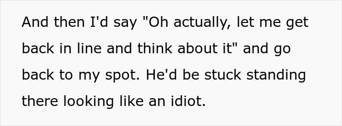 Man trying to skip coffee line every morning while another patron cleverly beats him at his own game. Man trying to skip coffee line every morning while another patron cleverly beats him at his own game.