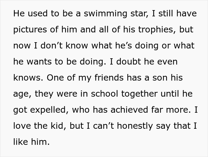 Text excerpt reflecting a dad&rsquo;s disappointment in his children&rsquo;s achievements despite his efforts and their past success.
