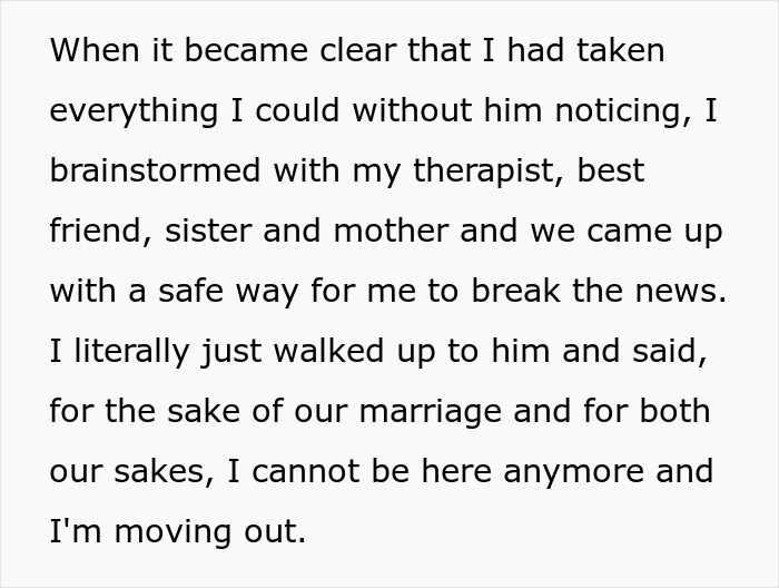 Text excerpt describing a wife deciding to live life exactly like her husband, causing his frustration.