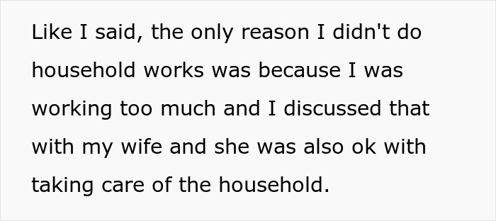 Guy embarrasses wife text: man says he worked too much and wife agreed to handle household chores Guy embarrasses wife text: man says he worked too much and wife agreed to handle household chores